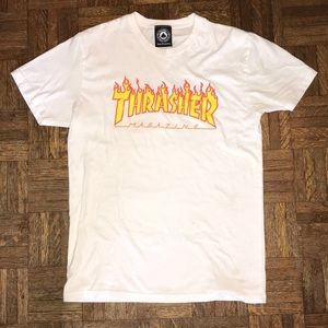 White Thrasher Flames Shirt